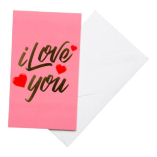 I Love You Valentin Kort Ljusrosa
