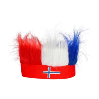 Norge Supporterhatt Med Hår Röd/Blå