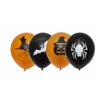 Halloween Latexballonger Orange/Svart