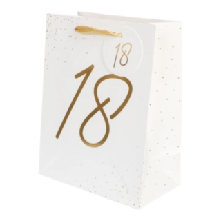 18 År Presentpåse Vit/Guld