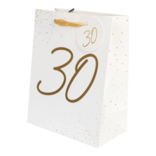 30 År Presentpåse Vit/Guld