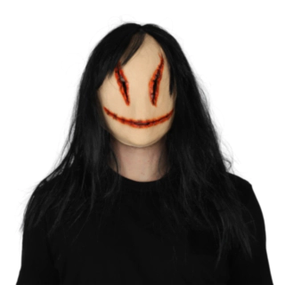 Läskig Flicka Latexmask Svart