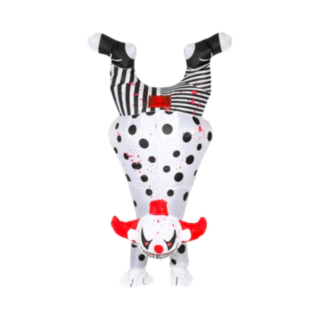 Uppblåsbar Uppochnedvänd Clown Maskeraddräkt Svart/Röd