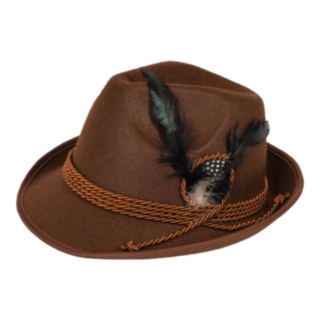 Oktoberfest Tyrolerhatt Brun