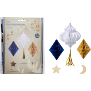 Eid Honeycomb Ornament Blå/Guld