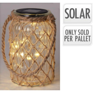 Solcellsdriven Lampa Glas Jute