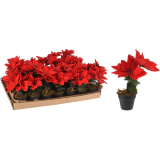 Konstgjord Julblomma i Kruka Röd