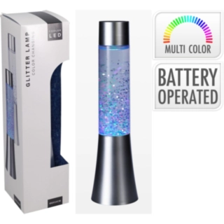 Glitterlampa Silver