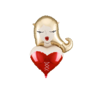 Blond kvinna folieballong