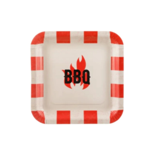 BBQ Fyrkantiga Papptallrikar