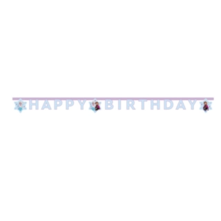 Frozen® Happy Birthday Pappersgirlang Ljusrosa