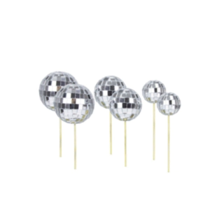 Drinkpinnar med discokula silver