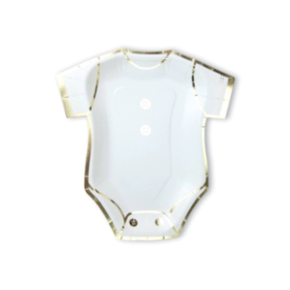 Babyshower Body Papptallrikar Vit/Guld
