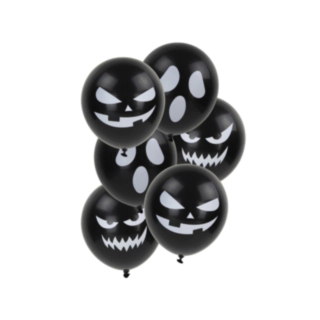 Halloweenballonger med ansikten svarta