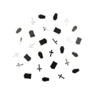 Gravstenskonfetti Svart/Silver