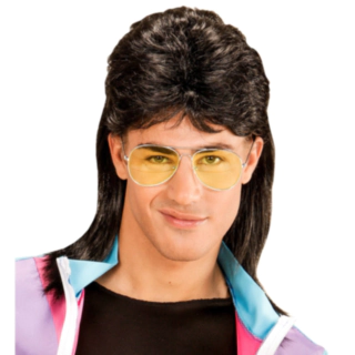 80-tal Mullet Peruk & Glasögon