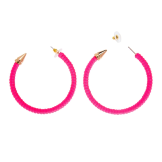 80-tal Ringar Örhängen Neonrosa