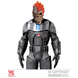 Cyber Skalle Latexmask Röd