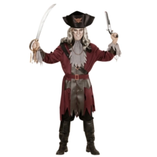 Spökpiratdräkt Mörkröd/Svart