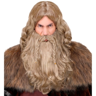 Vikingperuk med skägg