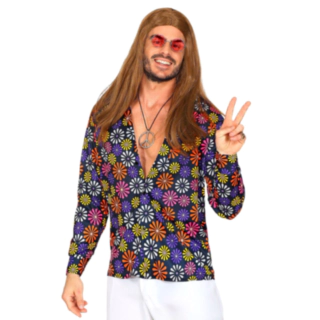 Groovy 70-tal Blommig Skjorta