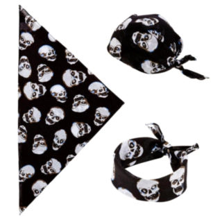Bandana med dödskallar svart