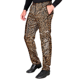 Leopardpaljettbyxor Guld