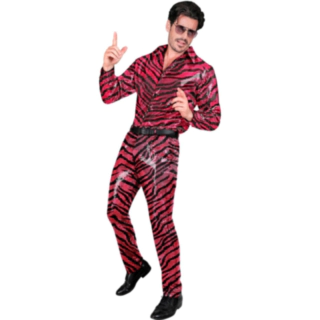 Zebra paljettbyxor rosa/svart