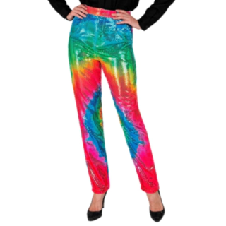 Tie Dye Paljettbyxor Regnbåge
