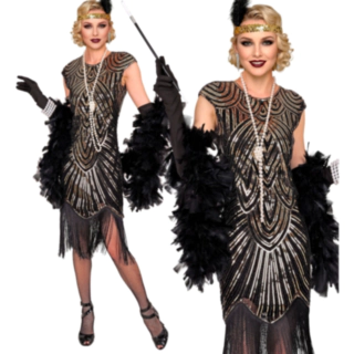 Gatsby Flapper Kjole Guld