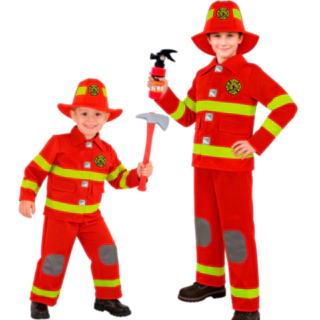 Brandmand Børnekostume Rød