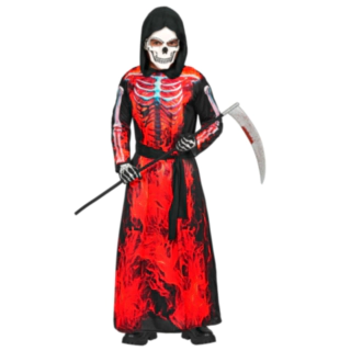 Brændende Grim Reaper Børnekostume