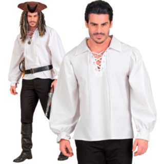 Piratskjorte Hvid