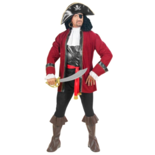 Mörkröd piratkaptensdräkt