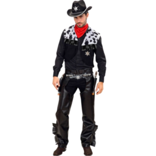 Svart Cowboy Maskeraddräkt