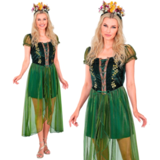 Grøn Skovdronning Kostume