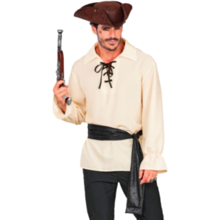 Pirat Skjorte Med Skærf Beige