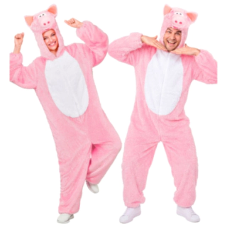 Lyserød Gris Kostume
