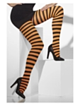Randiga Strumpbyxor Orange/Svart