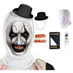 Horror Clown Set Deluxe Vit/Svart