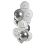 Silverbröllop Latexballonger Silver/Vit