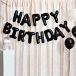 Monochrome Happy Birthday Ballonggirlang