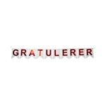 Norsk Gratulerer Banderoll Röd