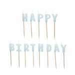 Happy Birthday Tårtljus Ljusblå