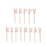 Happy Birthday Tårtljus Ljusrosa