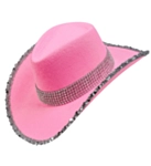 Glitter Cowboyhatt Ljusrosa