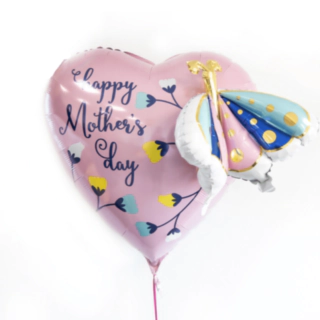 Hjärta Mother's Day Fjäril Folieballong