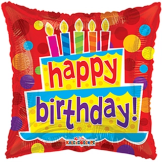 Fyrkantig Happy Birthday Folieballong