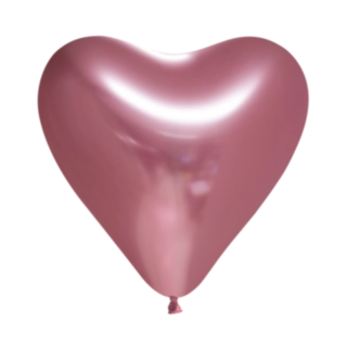 Hjärtaballonger Krom Rosa