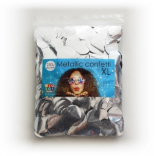 Rund Konfetti Metallic Silver